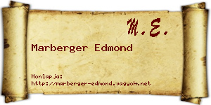 Marberger Edmond névjegykártya